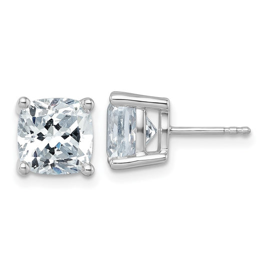 14k White Gold 6 ctw Certified Lab Grown Diamond VS/SI+ G+ Cushion 4 Prong Heavy Wt. Stud Earrings