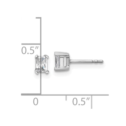 14K White Gold 1/2 Ctw Certified Lab Grown Diamond Vs+ F+ Radiant 4 Prong Heavy Wt. Stud Earrings