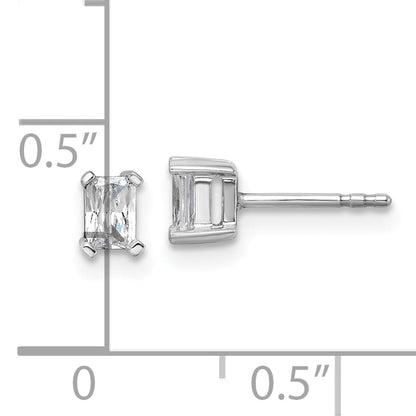 14K White Gold 1/2 Ctw Certified Lab Grown Diamond Vs+ F+ Radiant 4 Prong Heavy Wt. Stud Earrings