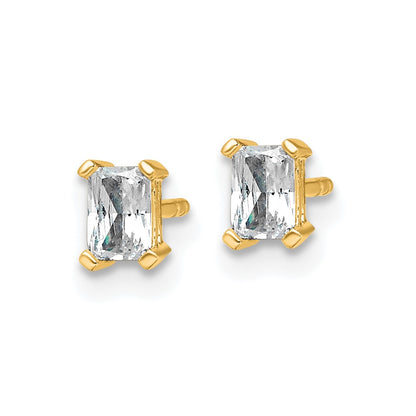 14k Yellow Gold 1/2 ctw Certified Lab Grown Diamond VS/SI+ G+ Radiant 4 Prong Heavy Wt. Stud Earrings