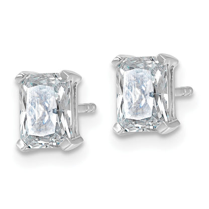 14k White Gold 1 1/2 Ct. Lab Grown Diamond VS/SI+ G+ Radiant Complete Solitare Stud Post Earrings