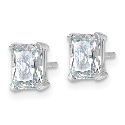 14K White Gold 1 1/2 Ctw Lab Grown Diamond Vs+ F+ Radiant 4 Prong Heavy Wt. Stud Earrings