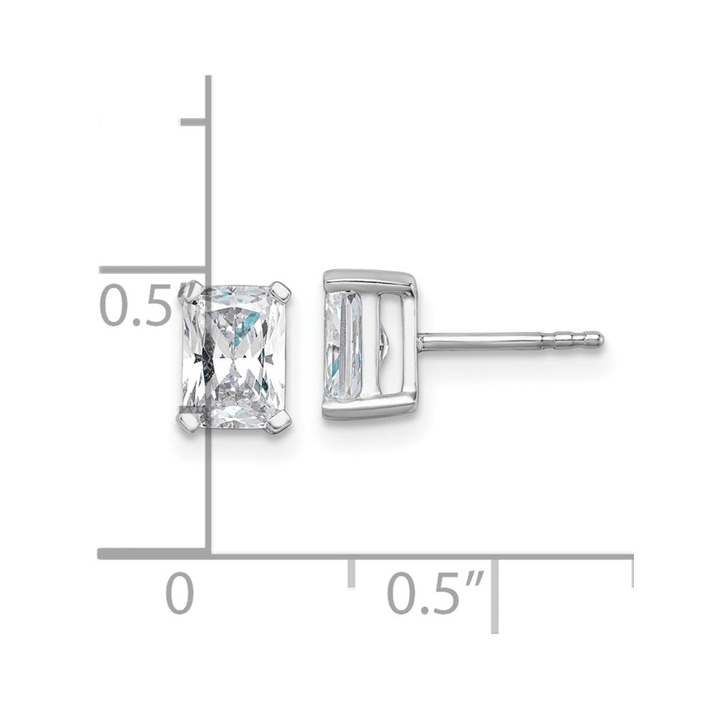 14K White Gold 1 1/2 Ctw Certified Lab Grown Diamond Vs+ F+ Radiant 4 Prong Heavy Wt. Stud Earrings