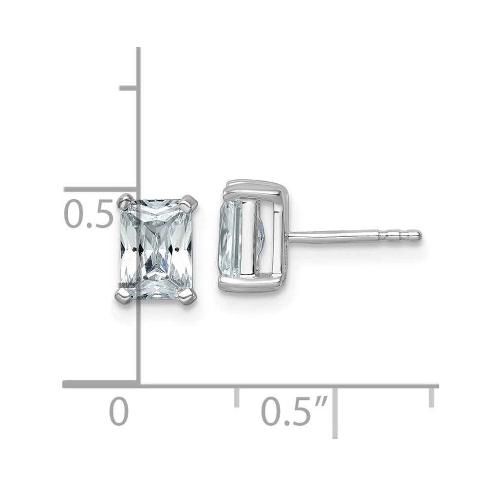 14k White Gold 2 ctw Certified Lab Grown Diamond VS/SI+ G+ Radiant 4 Prong Heavy Wt. Stud Earrings