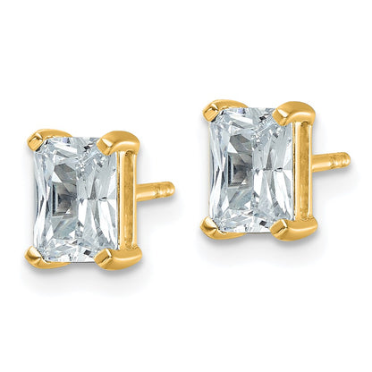 14k Yellow Gold 2 ctw Certified Lab Grown Diamond VS/SI+ G+ Radiant 4 Prong Heavy Wt. Stud Earrings