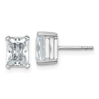 14k White Gold 3 ctw Lab Grown Diamond VS/SI+ G+ Radiant 4 Prong Heavy Wt. Stud Earrings