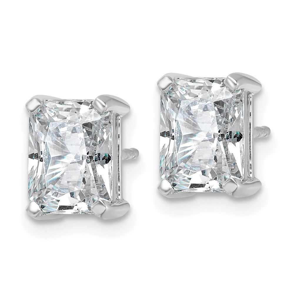 14k White Gold 4 ctw Lab Grown Diamond VS/SI+ G+ Radiant 4 Prong Heavy Wt. Stud Earrings