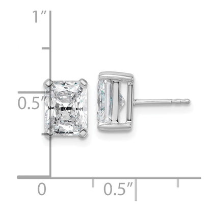 14K White Gold 4 Ctw Lab Grown Diamond Vs+ F+ Radiant Prong Heavy Wt. Stud Earrings