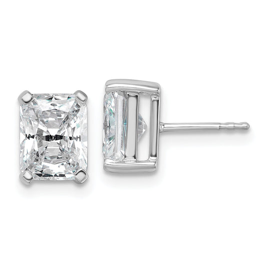 14K White Gold 4 Ctw Certified Lab Grown Diamond Vs+ F+ Radiant Prong Heavy Wt. Stud Earrings