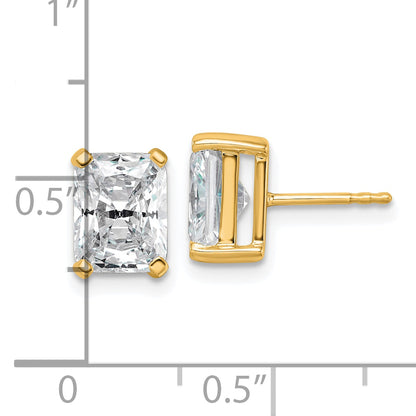 14k Yellow Gold 4 ctw Certified Lab Grown Diamond VS/SI+ G+ Radiant 4 Prong Heavy Wt. Stud Earrings
