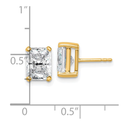 14k Yellow Gold 4 ctw Lab Grown Diamond VS/SI+ G+ Radiant 4 Prong Heavy Wt. Stud Earrings