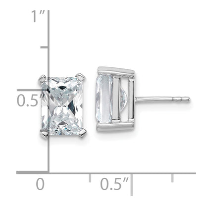 14k White Gold 5 Ct. Certified Lab Grown Diamond VS/SI+ G+ Radiant Complete Solitare Stud Post Earrings