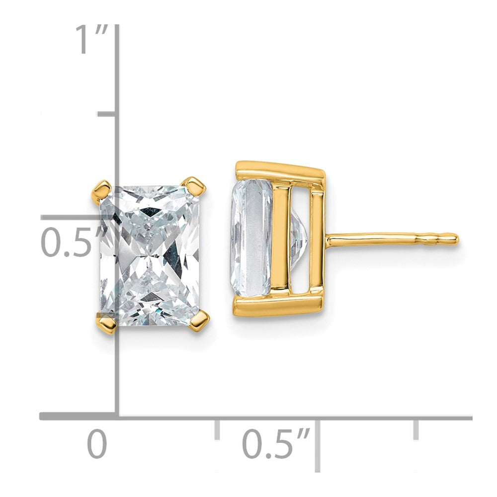 14k Yellow Gold 5 ctw Certified Lab Grown Diamond VS/SI+ G+ Radiant 4 Prong Heavy Wt. Stud Earrings