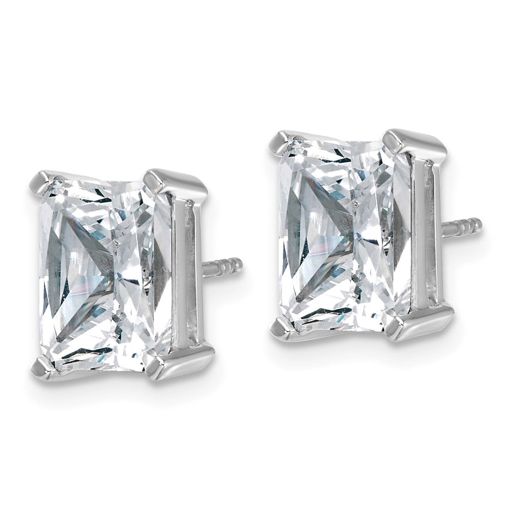 14k White Gold 6 ctw Lab Grown Diamond VS/SI+ G+ Radiant 4 Prong Heavy Wt. Stud Earrings