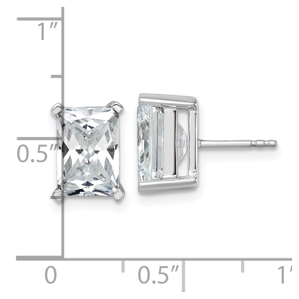 14K White Gold 6 Ctw Certified Lab Grown Diamond Vs+ F+ Radiant 4 Prong Heavy Wt. Stud Earrings