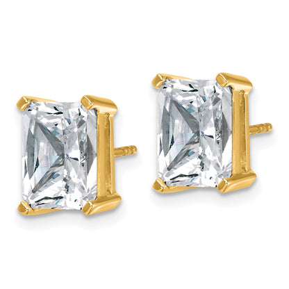 14k Yellow Gold 6 ctw Lab Grown Diamond VS/SI+ G+ Radiant 4 Prong Heavy Wt. Stud Earrings
