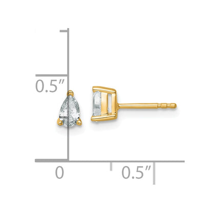 14k Yellow Gold 1/2 ctw Certified Lab Grown Diamond VS/SI+ G+ Pear 4 Prong Heavy Wt. Stud Earrings