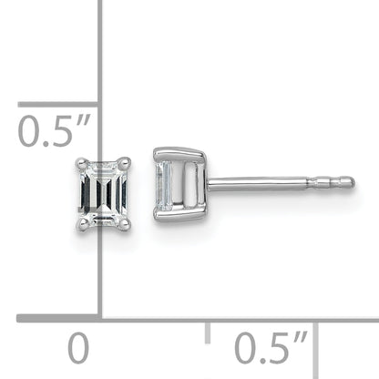 14k White Gold 1/2 ctw Certified Lab Grown Diamond VS/SI+ G+ Emerald 4 Prong Heavy Wt. Stud Earrings