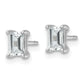 14k White Gold 1 ctw Certified Lab Grown Diamond VS/SI+ G+ Emerald 4 Prong Heavy Wt. Stud Earrings
