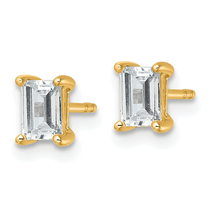 14k Yellow Gold 1 ctw Certified Lab Grown Diamond VS/SI+ G+ Emerald 4 Prong Heavy Wt. Stud Earrings