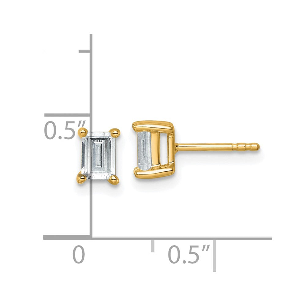 14k Yellow Gold 1 ctw Certified Lab Grown Diamond VS/SI+ G+ Emerald 4 Prong Heavy Wt. Stud Earrings