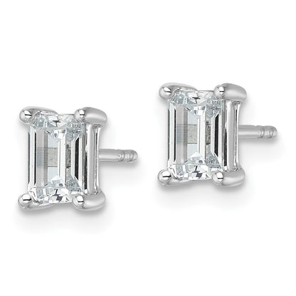 14k White Gold 1 1/2 ctw Certified Lab Grown Diamond VS/SI+ G+ Emerald 4 Prong Heavy Wt. Stud Earrings