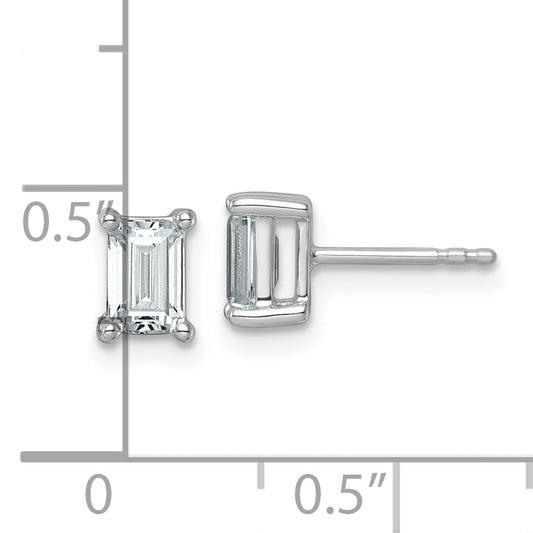 14K White Gold 1 1/2 Ctw Certified Lab Grown Diamond Vs+ F+ Emerald 4 Prong Heavy Wt. Stud Earrings