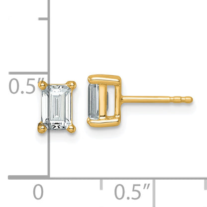 14K Yellow Gold 1 1/2 Ctw Certified Lab Grown Diamond Vs+ F+ Emerald 4 Prong Heavy Wt. Stud Earrings