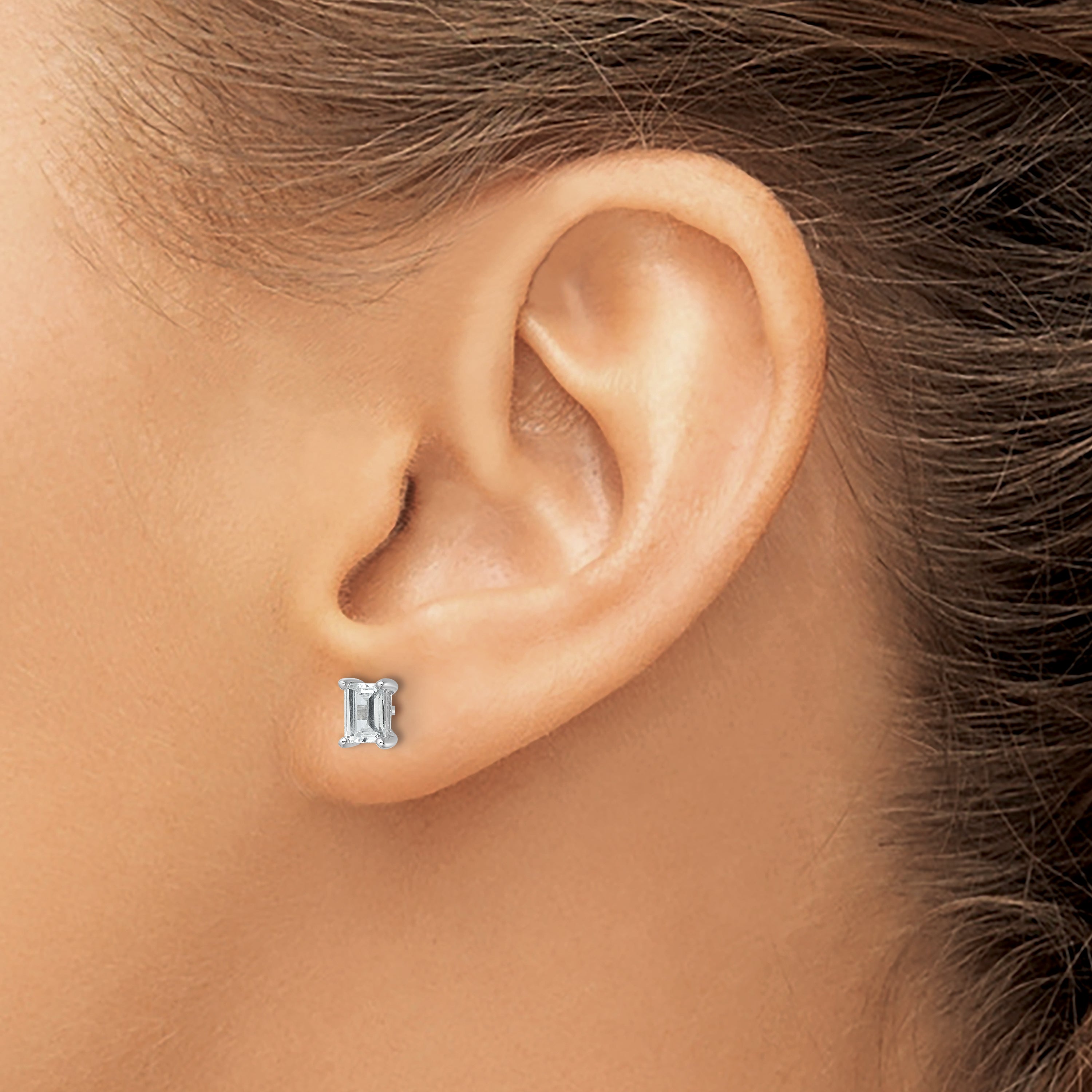 14K Yellow Gold 2 Ctw Certified Lab Grown Diamond Vs+ F+ Emerald 4 Prong Heavy Wt. Stud Earrings