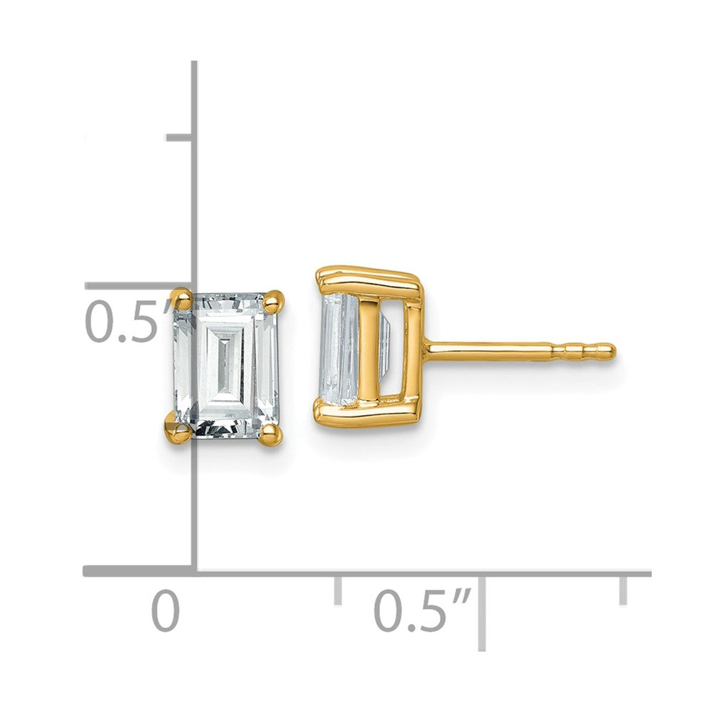 14K Yellow Gold 2 Ctw Lab Grown Diamond Vs+ F+ Emerald 4 Prong Heavy Wt. Stud Earrings