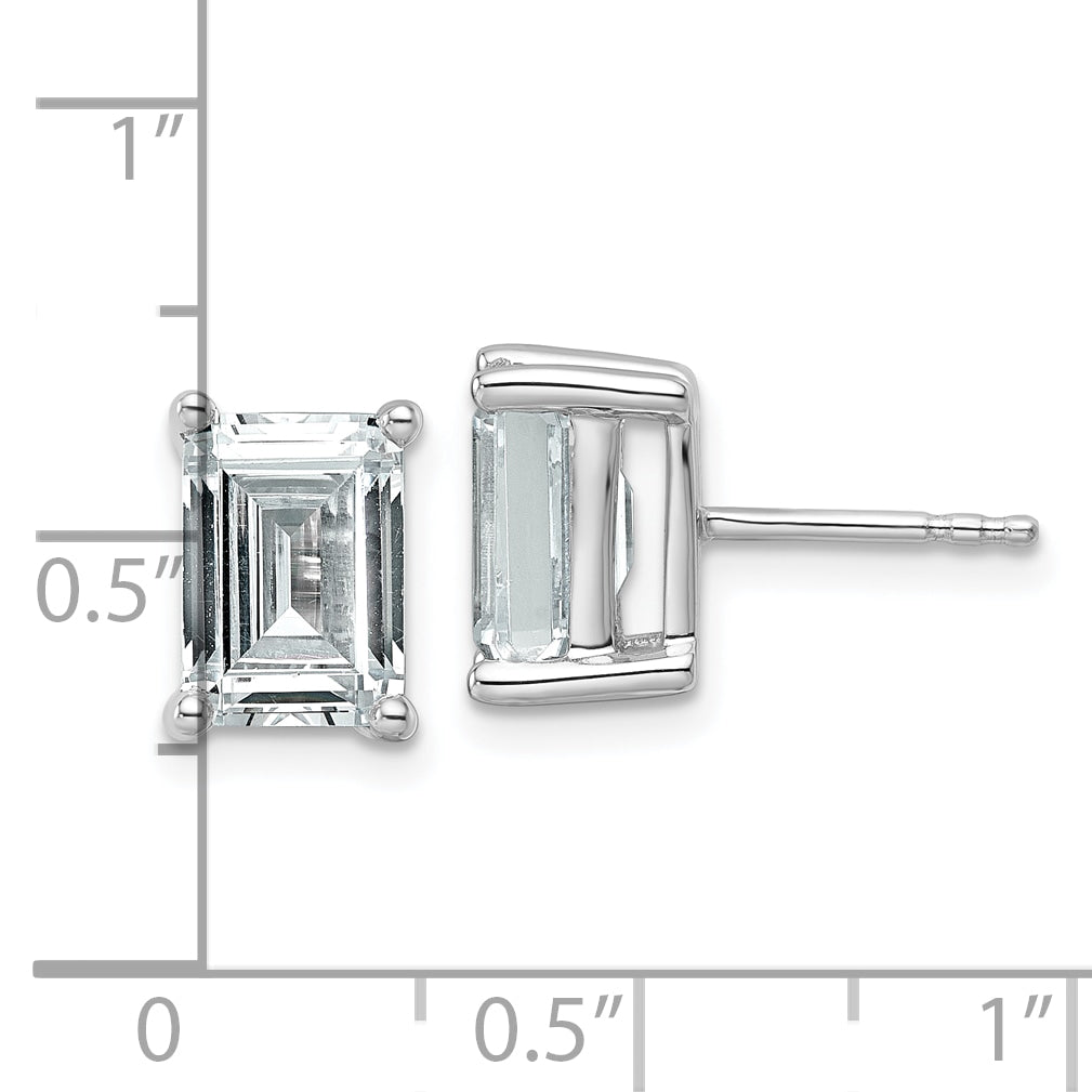 14k White Gold 4 ctw Certified Lab Grown Diamond VS/SI+ G+ Emerald 4 Prong Heavy Wt. Stud Earrings