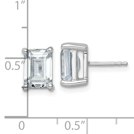 14K White Gold 5 Ctw Certified Lab Grown Diamond Vs+ F+ Emerald 4 Prong Heavy Wt. Stud Earrings