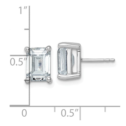 14k White Gold 5 ctw Lab Grown Diamond VS/SI+ G+ Emerald 4 Prong Heavy Wt. Stud Earrings