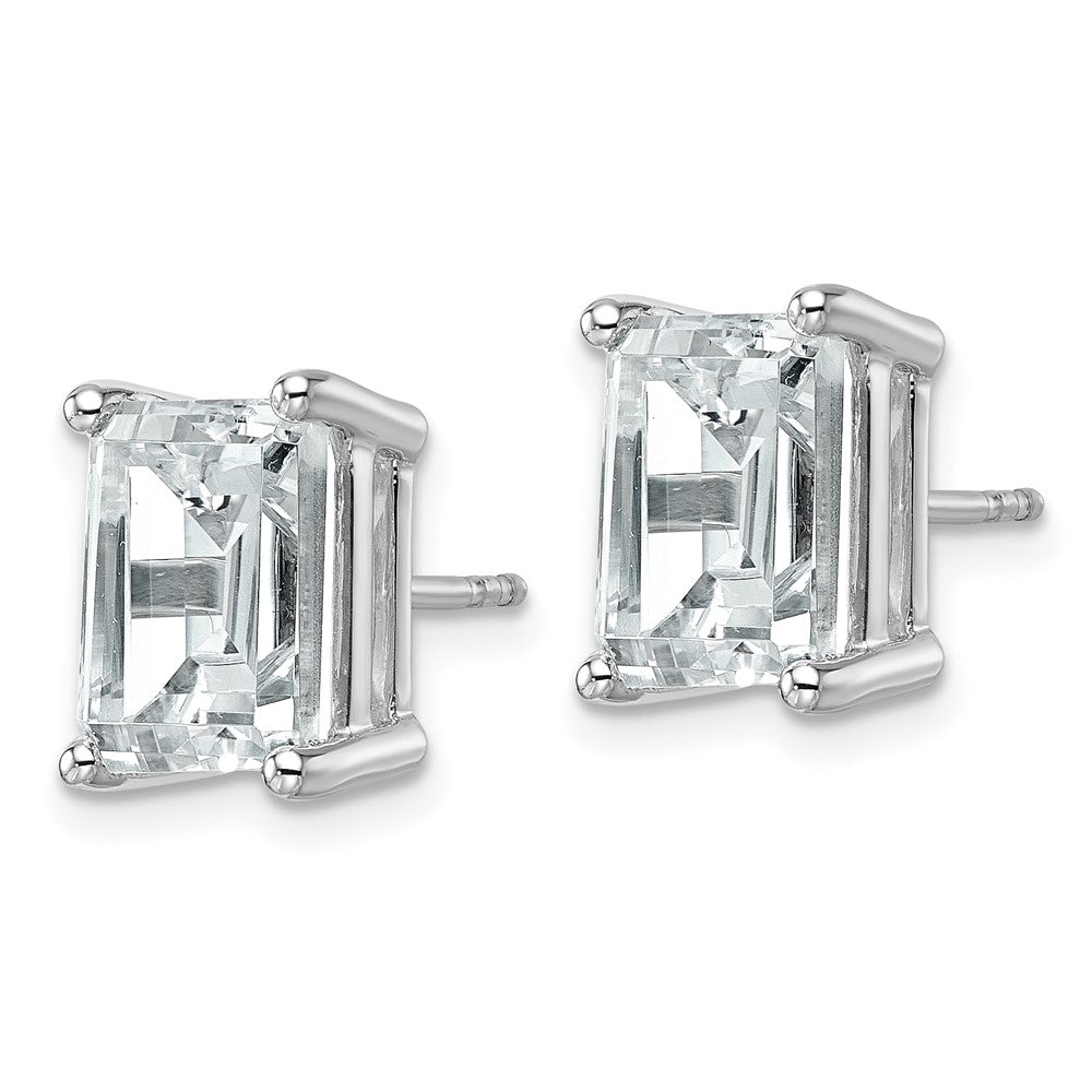 14k White Gold 6 ctw Lab Grown Diamond VS/SI+ G+ Emerald 4 Prong Heavy Wt. Stud Earrings