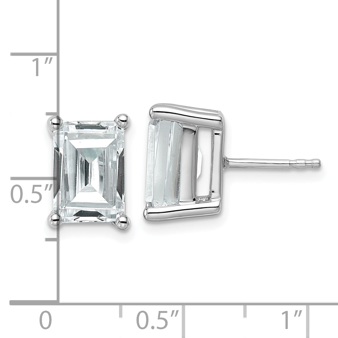 14K White Gold 6 Ctw Certified Lab Grown Diamond Vs+ F+ Emerald 4 Prong Heavy Wt. Stud Earrings