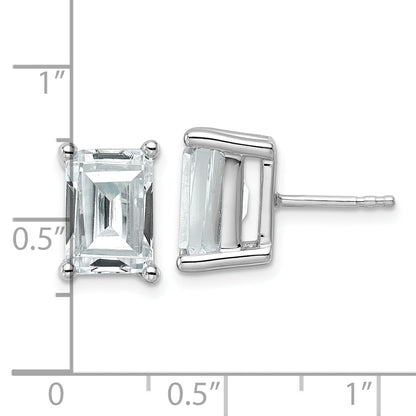 14K White Gold 6 Ctw Certified Lab Grown Diamond Vs+ F+ Emerald 4 Prong Heavy Wt. Stud Earrings