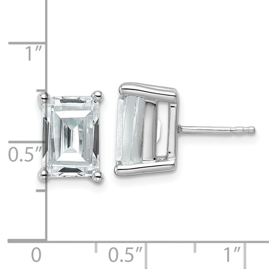 14K White Gold 6 Ctw Certified Lab Grown Diamond Vs+ F+ Emerald 4 Prong Heavy Wt. Stud Earrings