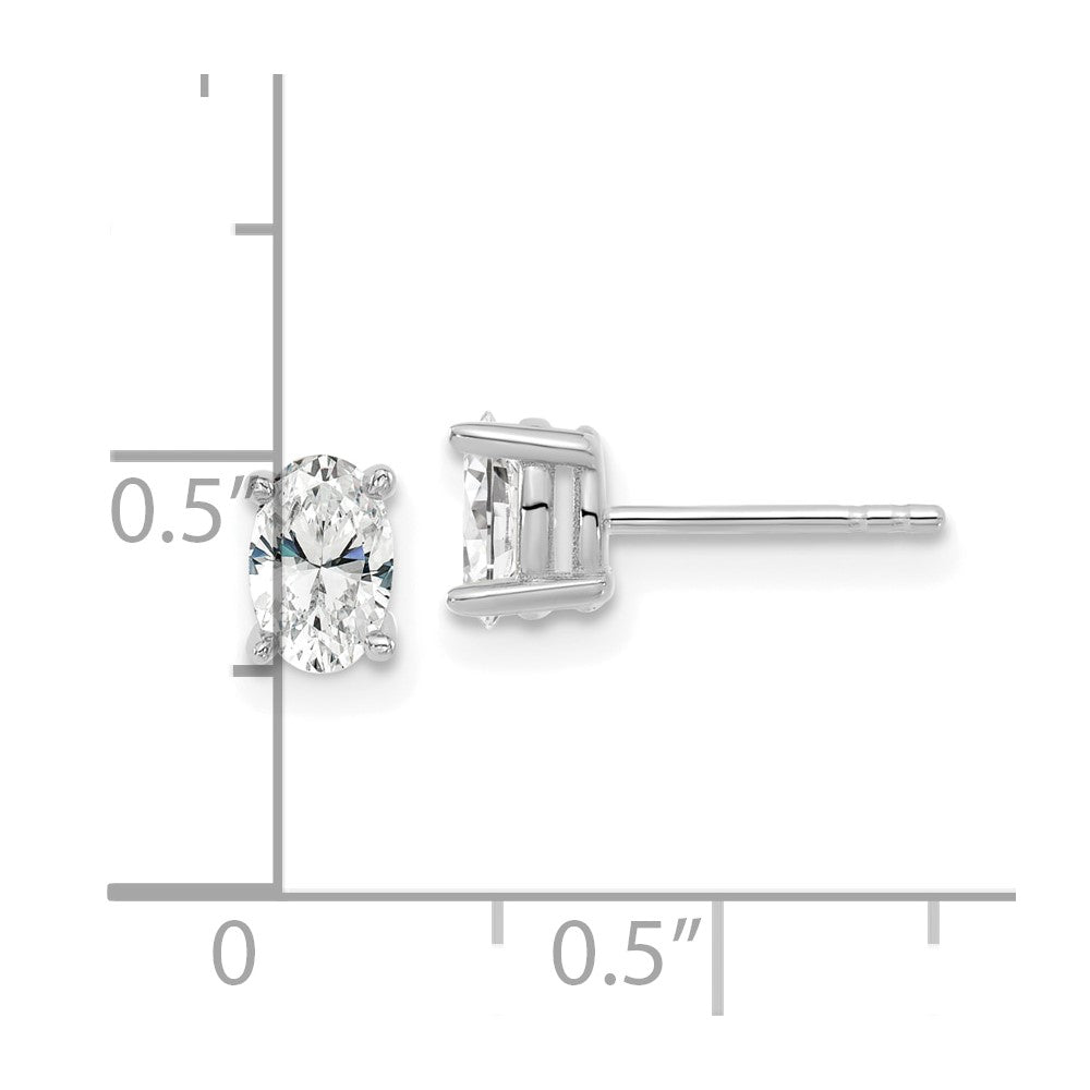 14k White Gold 5/8 Ct. Lab Grown Diamond VS/SI+ G+ Complete Oval Stud Post Earrings