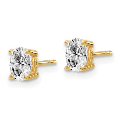 14k Yellow Gold 2/3 ctw Lab Grown Diamond VS/SI+ G+ Oval 4 Prong Heavy Wt. Stud Earrings