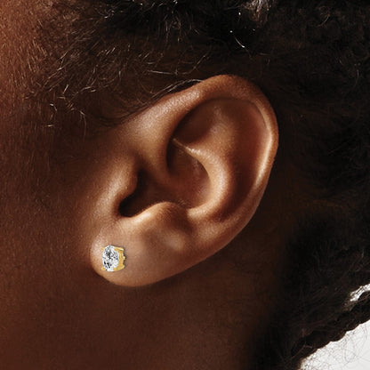 14k Yellow Gold 2/3 ctw Lab Grown Diamond VS/SI+ G+ Oval 4 Prong Heavy Wt. Stud Earrings