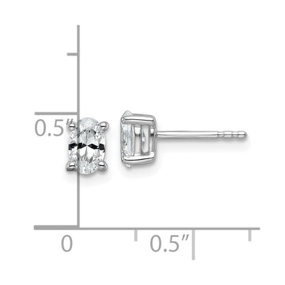 14k White Gold 3/4 ctw Certified Lab Grown Diamond VS/SI+ G+ Oval 4 Prong Heavy Wt. Stud Earrings