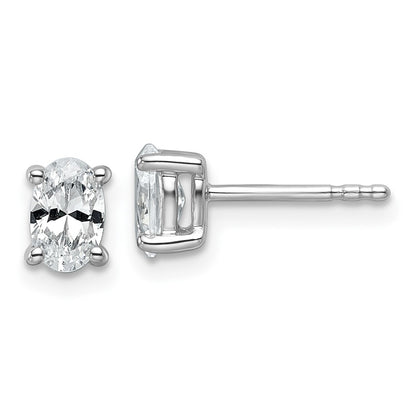 14k White Gold 3/4 ctw Certified Lab Grown Diamond VS/SI+ G+ Oval 4 Prong Heavy Wt. Stud Earrings