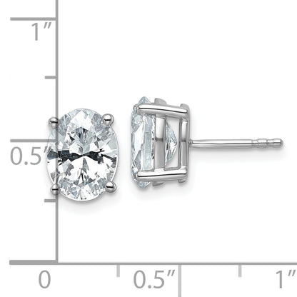 14k White Gold 3 ctw Certified Lab Grown Diamond VS/SI+ G+ Oval 4 Prong Heavy Wt. Stud Earrings