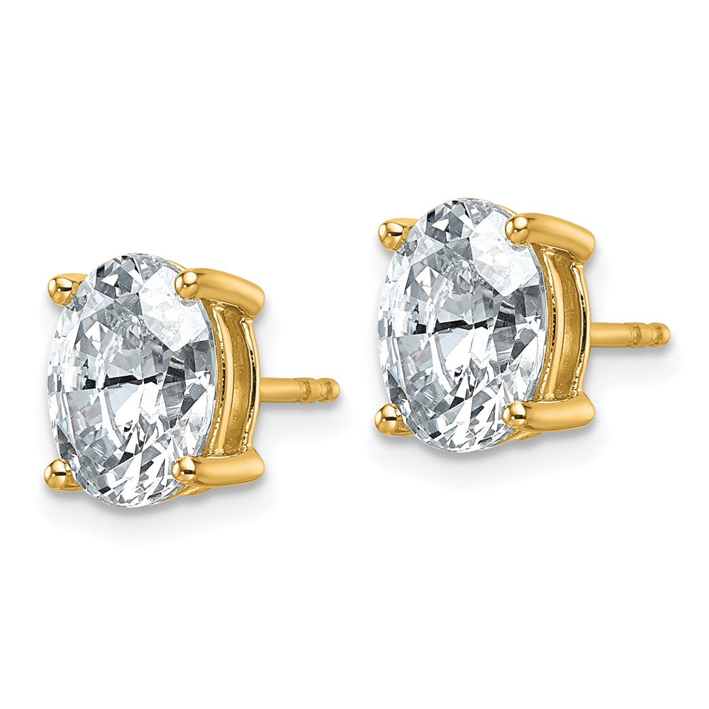 14k Yellow Gold 3 ctw Certified Lab Grown Diamond VS/SI+ G+ Oval 4 Prong Heavy Wt. Stud Earrings