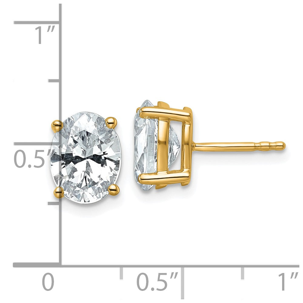 14k Yellow Gold 3 ctw Lab Grown Diamond VS/SI+ G+ Oval 4 Prong Heavy Wt. Stud Earrings