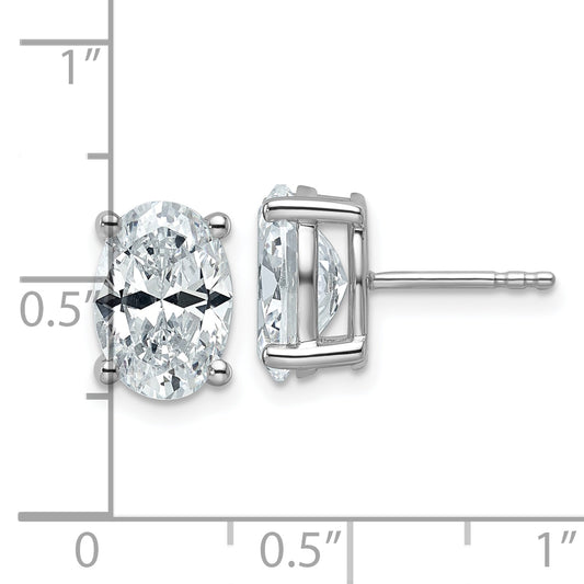 14k White Gold 4 ctw Certified Lab Grown Diamond VS/SI+ G+ Oval 4 Prong Heavy Wt. Stud Earrings