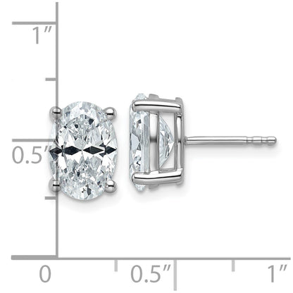 14k White Gold 4 ctw Lab Grown Diamond VS/SI+ G+ Oval 4 Prong Heavy Wt. Stud Earrings