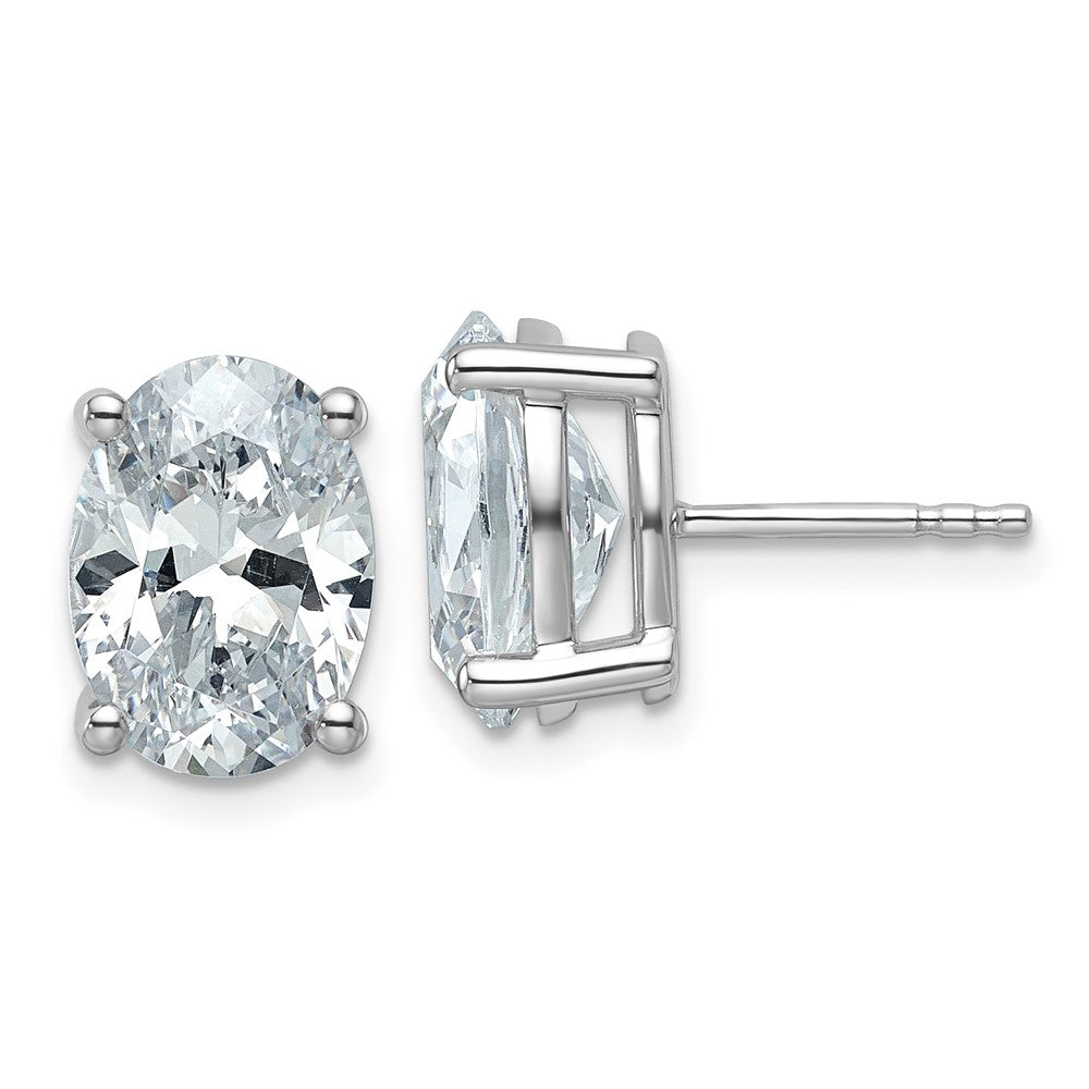 14k White Gold 5 ctw Certified Lab Grown Diamond VS/SI+ G+ Oval 4 Prong Heavy Wt. Stud Earrings