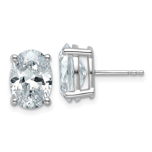 14k White Gold 5 ctw Certified Lab Grown Diamond VS/SI+ G+ Oval 4 Prong Heavy Wt. Stud Earrings