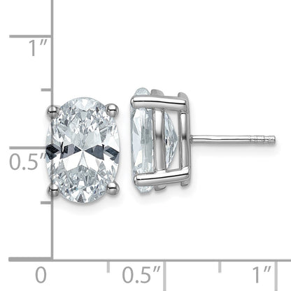 14k White Gold 6 ctw Certified Lab Grown Diamond VS/SI+ G+ Oval 4 Prong Heavy Wt. Stud Earrings